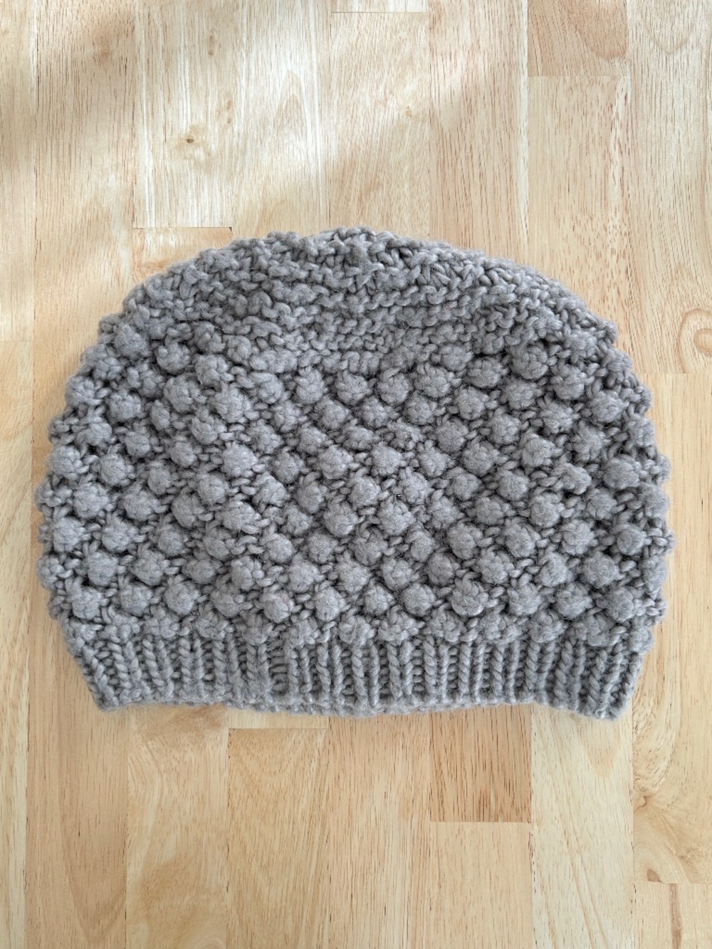 H&M Handknit Wool Blend Taupe Beige Beanie Hat